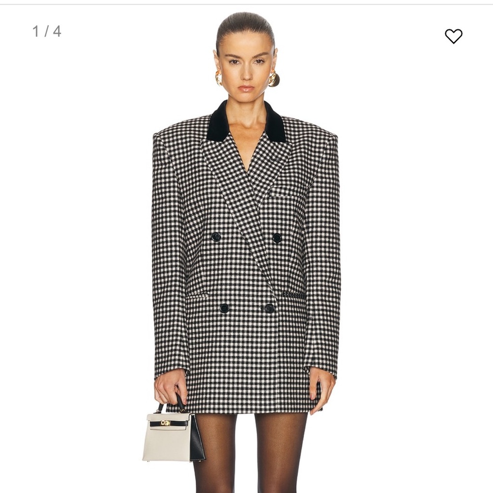 Ronny Kobo Collection Black and White Houndstooth Blazer